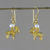 Gold plated cultured pearl dangle earrings, 'Radiant Aries' - Gold Plated Cultured Pearl Aries Earrings from Thailand (image 2) thumbail