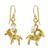 Gold plated cultured pearl dangle earrings, 'Radiant Aries' - Gold Plated Cultured Pearl Aries Earrings from Thailand thumbail
