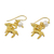 Gold plated cultured pearl dangle earrings, 'Radiant Aries' - Gold Plated Cultured Pearl Aries Earrings from Thailand (image 2d) thumbail