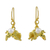 Gold plated cultured pearl dangle earrings, 'Radiant Taurus' - Gold Plated Cultured Pearl Taurus Earrings from Thailand thumbail