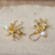 Gold plated cultured pearl dangle earrings, 'Radiant Gemini' - Gold Plated Cultured Pearl Gemini Earrings from Thailand (image 2c) thumbail