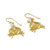 Gold plated cultured pearl dangle earrings, 'Radiant Cancer' - Gold Plated Cultured Pearl Cancer Earrings from Thailand (image 2d) thumbail