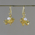 Gold plated cultured pearl dangle earrings, 'Radiant Leo' - Gold Plated Cultured Pearl Leo Earrings from Thailand (image 2) thumbail