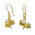 Gold plated cultured pearl dangle earrings, 'Radiant Leo' - Gold Plated Cultured Pearl Leo Earrings from Thailand thumbail