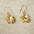 Gold plated cultured pearl dangle earrings, 'Radiant Leo' - Gold Plated Cultured Pearl Leo Earrings from Thailand (image 2b) thumbail