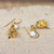 Gold plated cultured pearl dangle earrings, 'Radiant Virgo' - 18k Gold Plated Cultured Pearl Virgo Earrings from Thailand