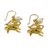 Gold plated cultured pearl dangle earrings, 'Radiant Sagittarius' - Gold Plated Pearl Sagittarius Earrings from Thailand