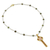 Gold plated cultured pearl pendant necklace, 'Faithful Soul in Pink' - Gold Plated Cultured Pearl Pink Cross Necklace from Thailand (image 2c) thumbail