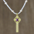 Gold plated cultured pearl pendant necklace, 'Faithful Soul in Purple' - 22k Gold Plated Cultured Pearl Purple Cross Necklace thumbail