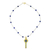 Gold plated cultured pearl and lapis lazuli pendant necklace, 'Faithful Soul in Blue' - Gold Plated Cultured Pearl and Lapis Lazuli Cross Necklace thumbail