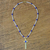 Gold plated cultured pearl and lapis lazuli pendant necklace, 'Faithful Soul in Blue' - Gold Plated Cultured Pearl and Lapis Lazuli Cross Necklace (image 2b) thumbail