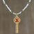 Gold plated cultured pearl pendant necklace, 'Faithful Soul in Red' - Gold Plated Cultured Pearl Red Cross Necklace from Thailand (image 2) thumbail