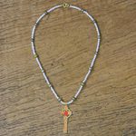 Gold plated cultured pearl pendant necklace, 'Faithful Soul in Red' - Gold Plated Cultured Pearl Red Cross Necklace from Thailand