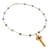 Collar colgante de perlas cultivadas chapado en oro - Collar de cruz roja de perlas cultivadas chapado en oro de Tailandia