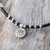 Silver charm bracelet, 'Lotus Disc' - Karen Silver Lotus Charm Bracelet from Thailand (image 2c) thumbail
