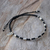 Silver beaded bracelet, 'Inner Heart' - Karen Silver Heart Charm Beaded Bracelet from Thailand (image 2b) thumbail