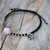 Rose quartz beaded bracelet, 'Pink Smile' - Karen Silver and Rose Quartz Floral Bracelet from Thailand (image 2) thumbail