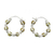 Cultured pearl hoop earrings, 'Cloud Twist in Green' - Green Cultured Pearl and 925 Silver Earrings from Thailand (image 2a) thumbail