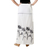 Cotton wrap skirt, 'Bird of Paradise on White' - White Cotton Wrap Skirt with Dark Grey Bird of Paradise (image 2b) thumbail