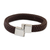 Leather wristband bracelet, 'Best Friend in Brown' - Brown Braided Leather Wristband Bracelet from Thailand