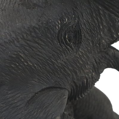 Statuette aus Teakholz - Handgeschnitzte thailändische Elefantenstatuette aus Teakholz