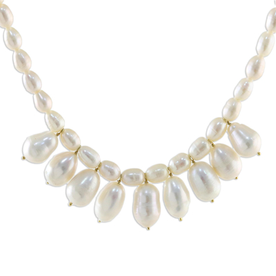 collar de perlas cultivadas - Collar de perlas cultivadas de agua dulce de Comercio Justo de Tailandia