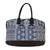 Leather accent cotton blend handbag, 'Exotic Adventure' - Leather Accent Cotton Blend Tote in Lapis and White (image 2a) thumbail