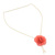 Natural rose lariat necklace, 'Garden Rose in Pink' - Gold and Genuine Pink Rose Necklace from Thailand