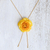 Lariat-Halskette aus natürlicher Rose - Halskette aus Gold und echter gelber Rose aus Thailand