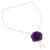 Natural rose lariat necklace, 'Garden Rose in Purple' - Purple Rose Statement Necklace from Thailand (image 2a) thumbail