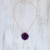 Lariat-Halskette aus natürlicher Rose - Lila-Rose-Statement-Halskette aus Thailand