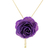 Natural rose lariat necklace, 'Garden Rose in Purple' - Purple Rose Statement Necklace from Thailand (image 2e) thumbail