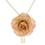 Collar de lazo de rosas naturales - Collar de placa de oro y rosa genuina de Tailandia