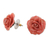 Natural rose button earrings, 'Flowering Passion in Pink' - Natural Rose Button Earrings in Pink from Thailand (image 2c) thumbail