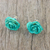 Natürliche Rosenknopf-Ohrringe - Natürliche Rosen-Knopfohrringe in Aqua aus Thailand