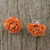 Natürliche Rosenknopf-Ohrringe - Natürliche Rosen-Knopfohrringe in Orange aus Thailand