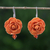 Pendientes colgantes rosas naturales - Pendientes colgantes de rosa natural en naranja de Tailandia