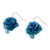 Ohrhänger aus natürlichen Rosen - Natürliche Rosen-Ohrhänger in Azurblau aus Thailand