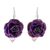 Natural rose dangle earrings, 'Floral Temptation in Purple' - Natural Rose Dangle Earrings in Purple from Thailand thumbail