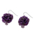 Natural rose dangle earrings, 'Floral Temptation in Purple' - Natural Rose Dangle Earrings in Purple from Thailand (image 2c) thumbail