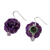 Natural rose dangle earrings, 'Floral Temptation in Purple' - Natural Rose Dangle Earrings in Purple from Thailand (image 2d) thumbail