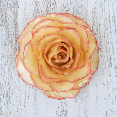 Natural rose brooch, Rosy Mood