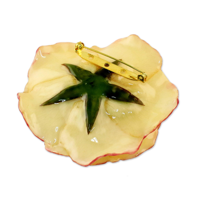 Natural rose brooch, 'Rosy Mood' - Artisan Crafted Natural Rose Brooch from Thailand