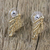 Gold plated natural leaf button earrings, 'Natural Needles' - Gold Plated Natural Cypress Leaf Button Earrings (image 2b) thumbail