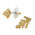 Vergoldete Ohrringe mit natürlichen Blattknöpfen - Vergoldete Knopfohrringe aus natürlichem Zypressenblatt