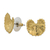 Gold plated natural leaf button earrings, 'Shining Pennywort' - Gold Plated Natural Centella Leaf Earrings from Thailand