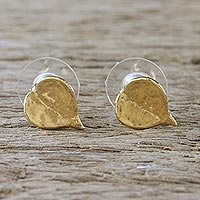 Featured review for Gold plated natural leaf stud earrings, Heartfelt Nature