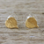 Gold plated natural leaf stud earrings, 'Heartfelt Nature' - Gold Plated Natural Million Hearts Leaf Stud Earrings thumbail