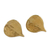 Gold plated natural leaf stud earrings, 'Heartfelt Nature' - Gold Plated Natural Million Hearts Leaf Stud Earrings (image 2a) thumbail