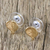 Gold plated natural leaf stud earrings, 'Heartfelt Nature' - Gold Plated Natural Million Hearts Leaf Stud Earrings (image 2b) thumbail